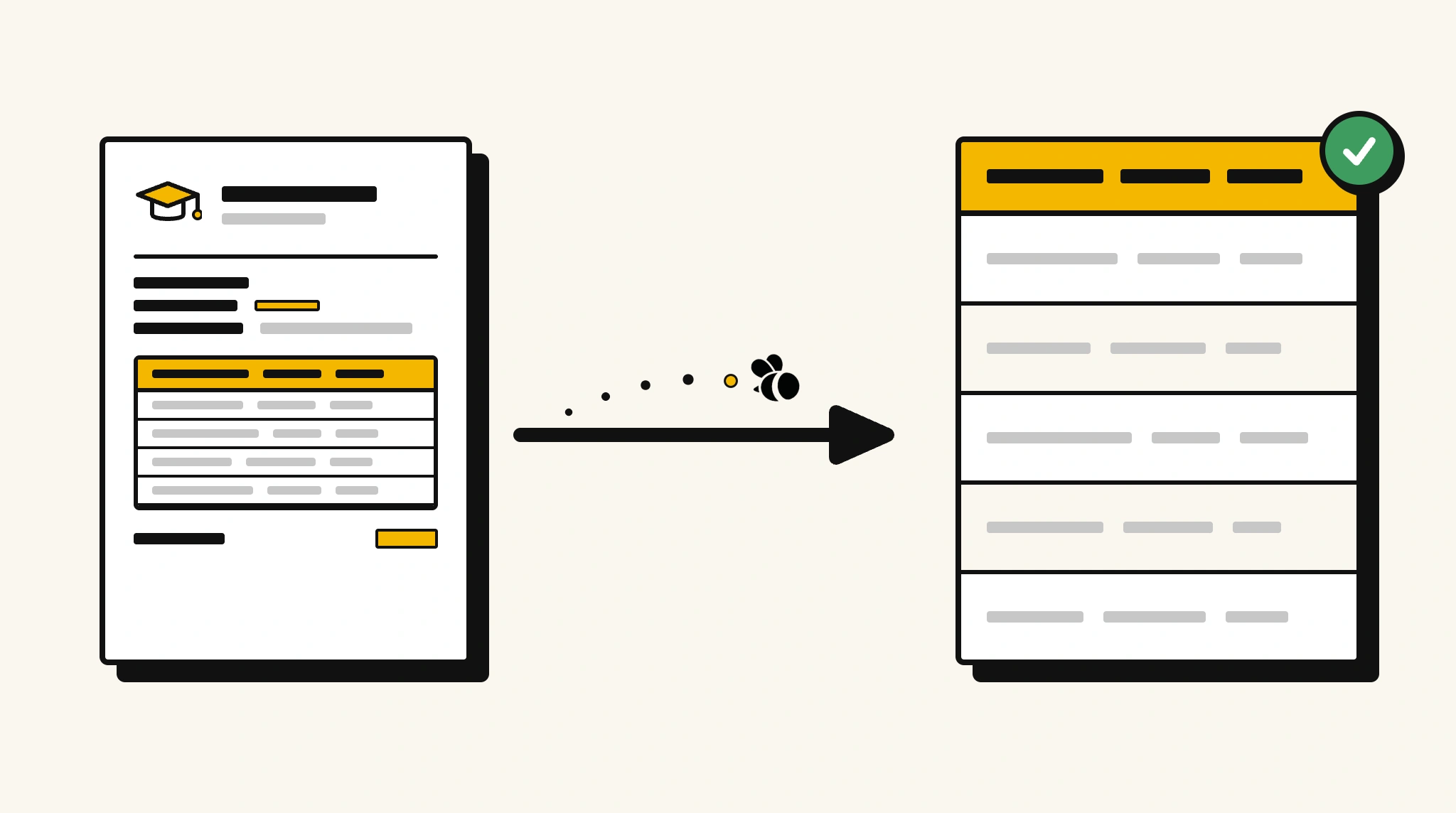 Extracting structured data from a academic transcript into a spreadsheet with ParserBee