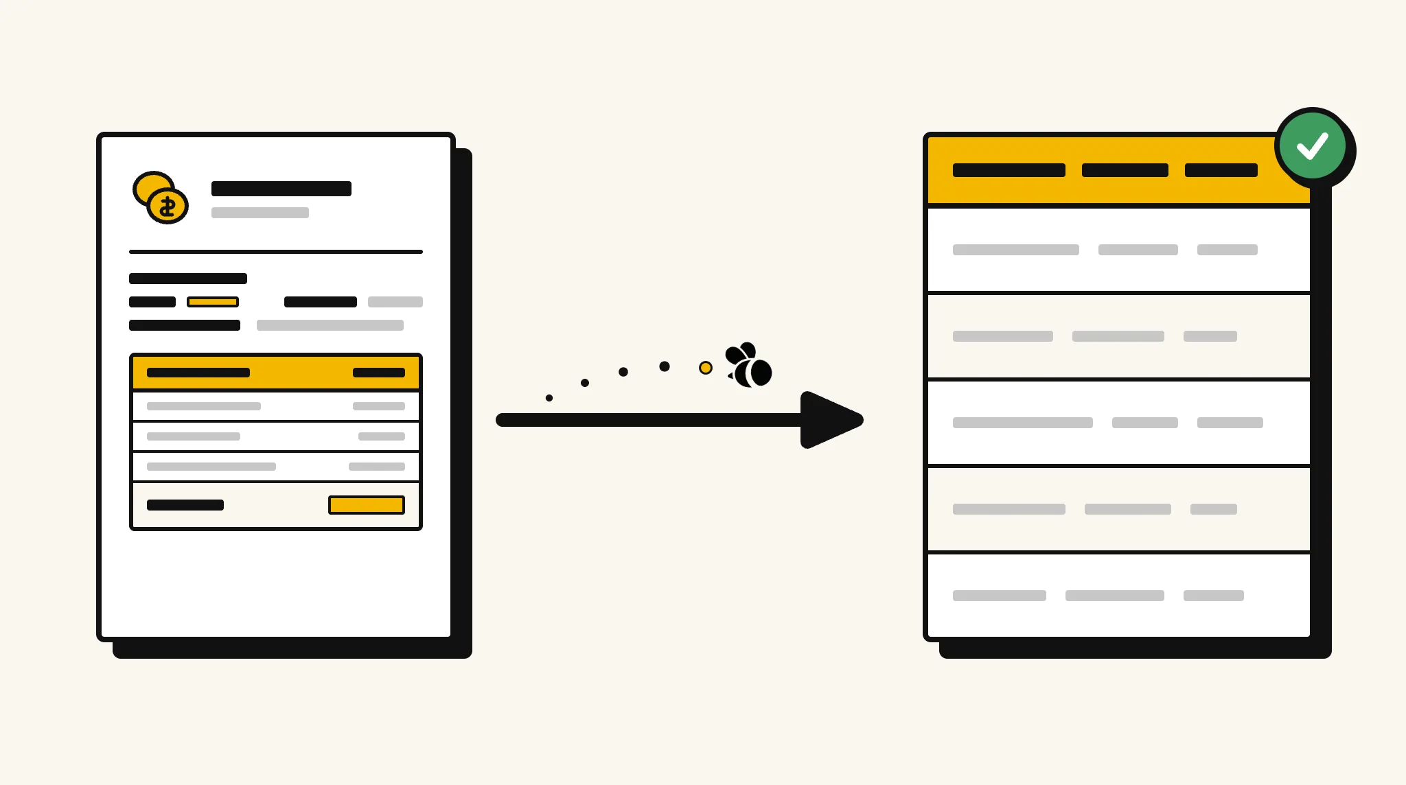 Extracting structured data from a expense report into a spreadsheet with ParserBee